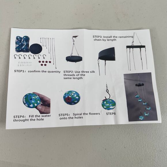 Cascading Hummingbird Feeder blue green sphere Garden Decor - Picture 2 of 3